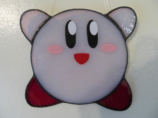 Kirby Stained Glass Suncatcher