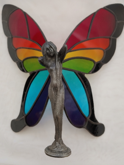Butterfly Fairy Stained Glass Figure