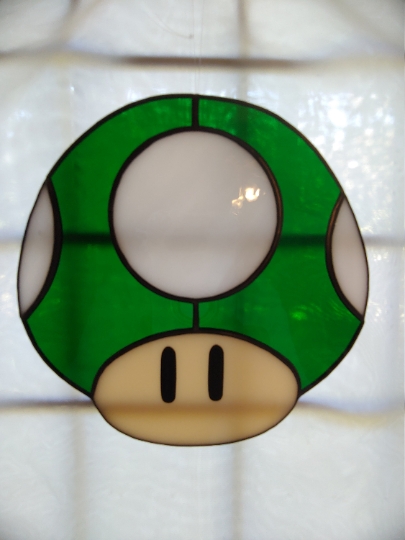 Mushroom Stained Glass Suncatcher picture