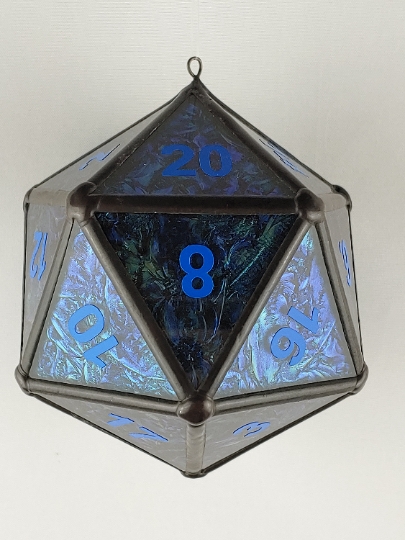Hanging 3D D-20 Stained Glass Suncatcher