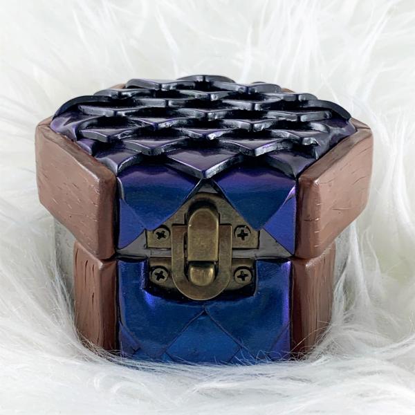 Polymer Clay Color Shifting Dragon Scale Mini Dice Treasure Chest