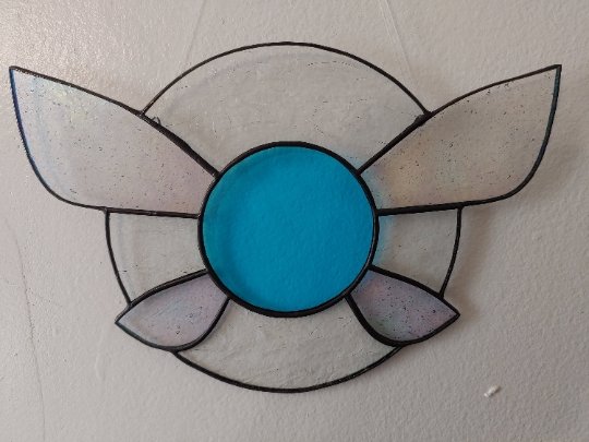 Zelda Navi Stained Glass Suncatcher Fan Based