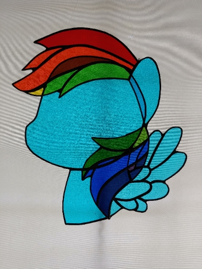 Rainbow Dash Stained Glass Suncatcher