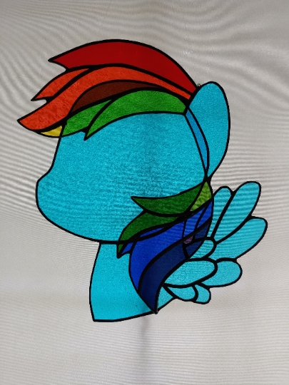 Rainbow Dash Stained Glass Suncatcher picture