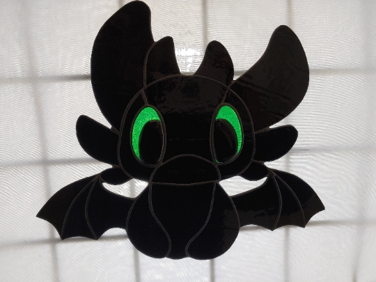Dragon Stained Glass Suncatcher Fan Based picture