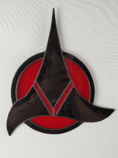 Klingon Symbol Stained Glass Suncatcher