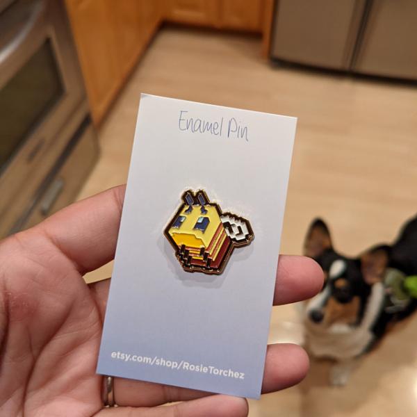 Minecraft Enamel Bee Pin picture