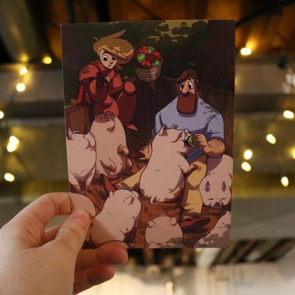 KNIGHT AND BEARD - KICKSTARTER POSTCARD - PIGGIES picture