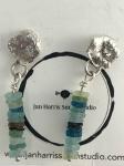 Water cast earrings with Roman glass beads