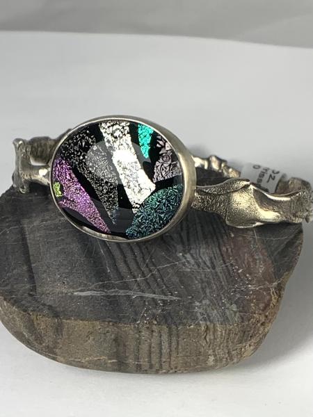 Fused silver and glass bracelet