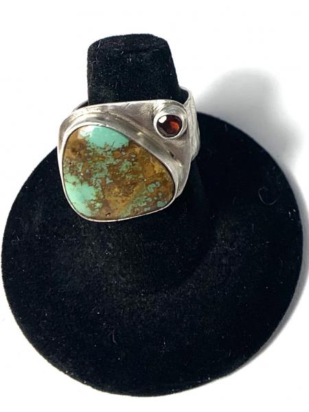 Turquoise and Garnet ring