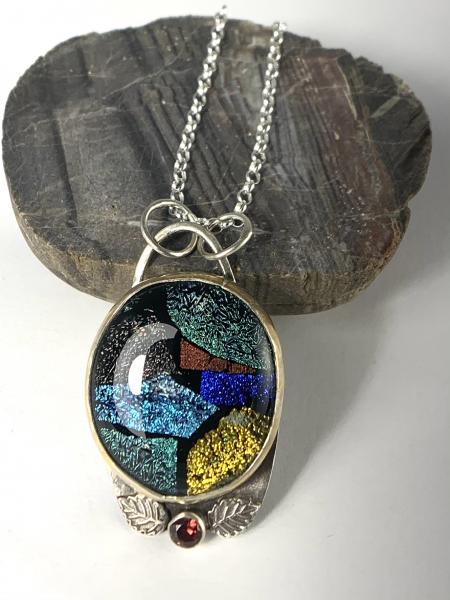 Silver and glass pendant