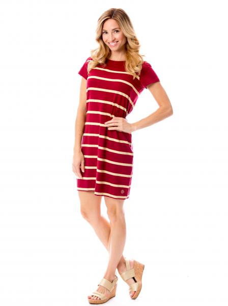 Short Sleeve Stripes | Dress | Garnet + Gold picture