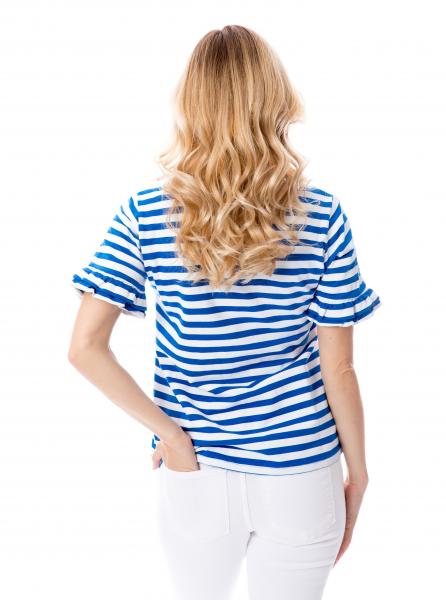 Blue + White | Ruffle Sleeve Shirt picture