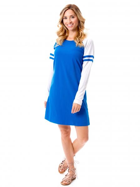 Varsity Dress | Blue + White picture