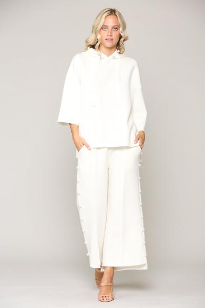 Pearl Trim Pants, White picture