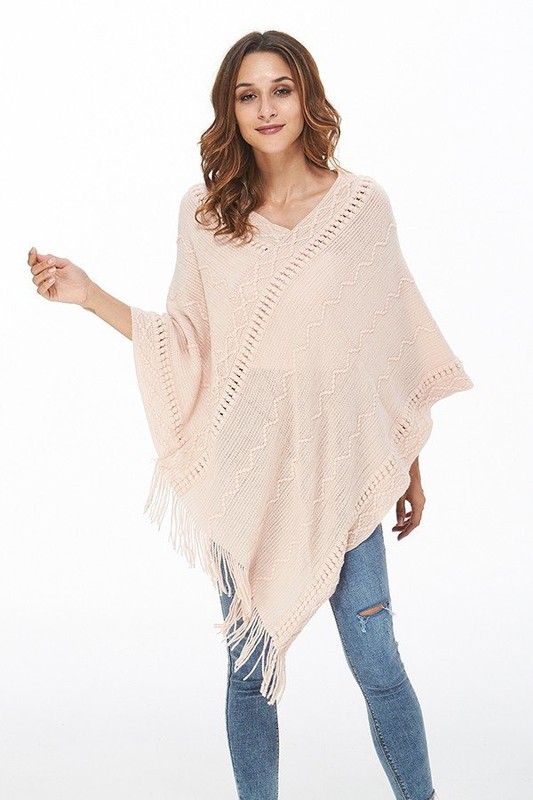 Pale Pink Pullover Poncho picture