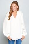 Balloon Sleeve Blouse, Ivory