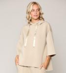 Pearl Trim Hoodie, Beige