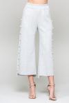 Pearl Trim Pants, Heather Gray