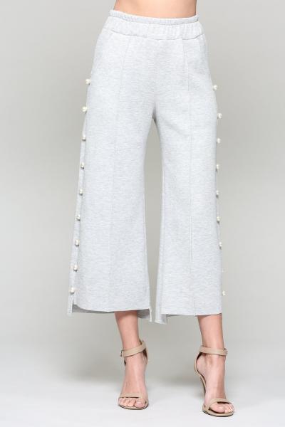 Pearl Trim Pants, Heather Gray picture