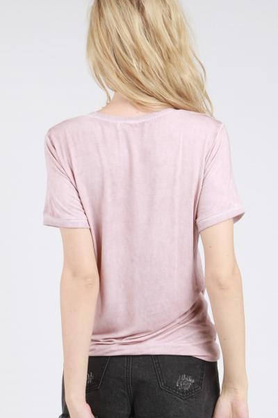 Tee With Eyelash Accents, Dusty Pink picture