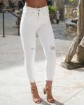 Soft Stretch Denim Cropped White Jeggings