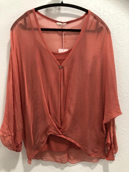 Silk Sheer Twist Blouse with Tank, 5 Colors picture