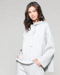 Pearl Trim Hoodie, Heather Gray