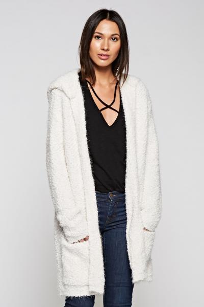 Cozy Long Sweater With Hood, 6 Colors