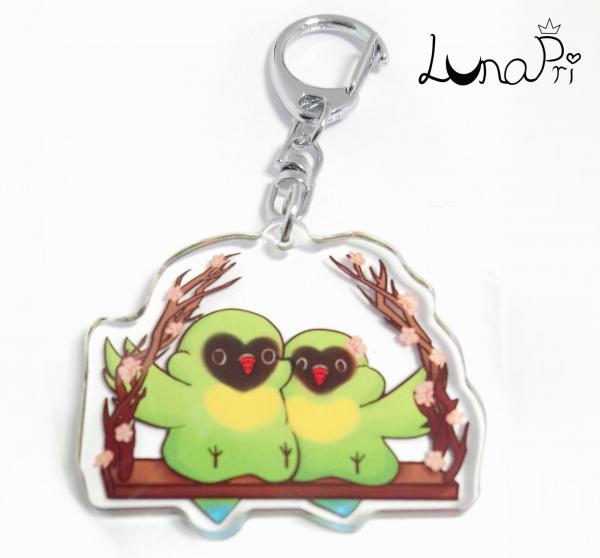 Pudgy Budgie Acrylic Keychain Charms picture