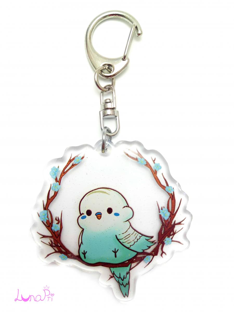 Pudgy Budgie Acrylic Keychain Charms picture