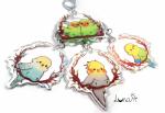 Pudgy Budgie Acrylic Keychain Charms