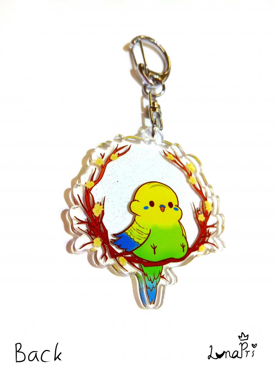 Pudgy Budgie Acrylic Keychain Charms picture