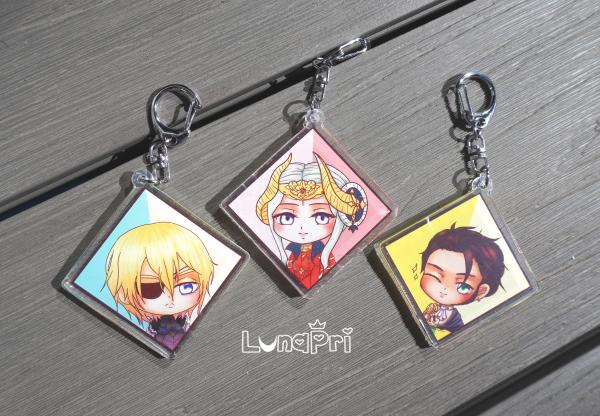 2.5" Double Sided 3 Houses Keychains picture