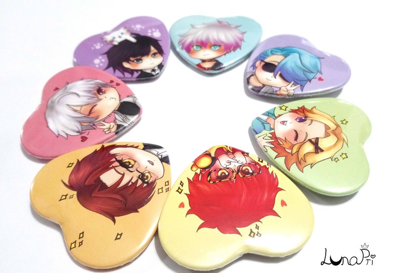 MysticMess 2.25" Heart Buttons picture