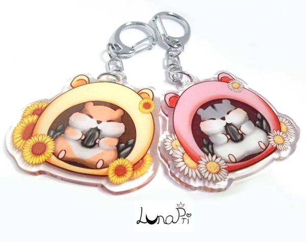 2" Cute Double-Sided Hamster Keychains