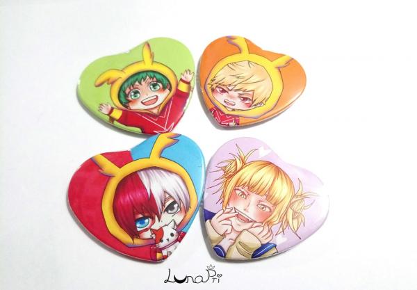 Hero Villians Heart Buttons picture