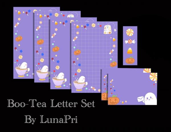 Halloween Cute Ghost Boo-Tea Letter Set