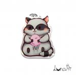 2" Double-sided Cotton Candy Raccoon Keychain