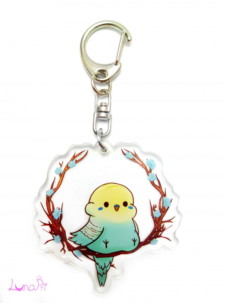 Pudgy Budgie Acrylic Keychain Charms picture