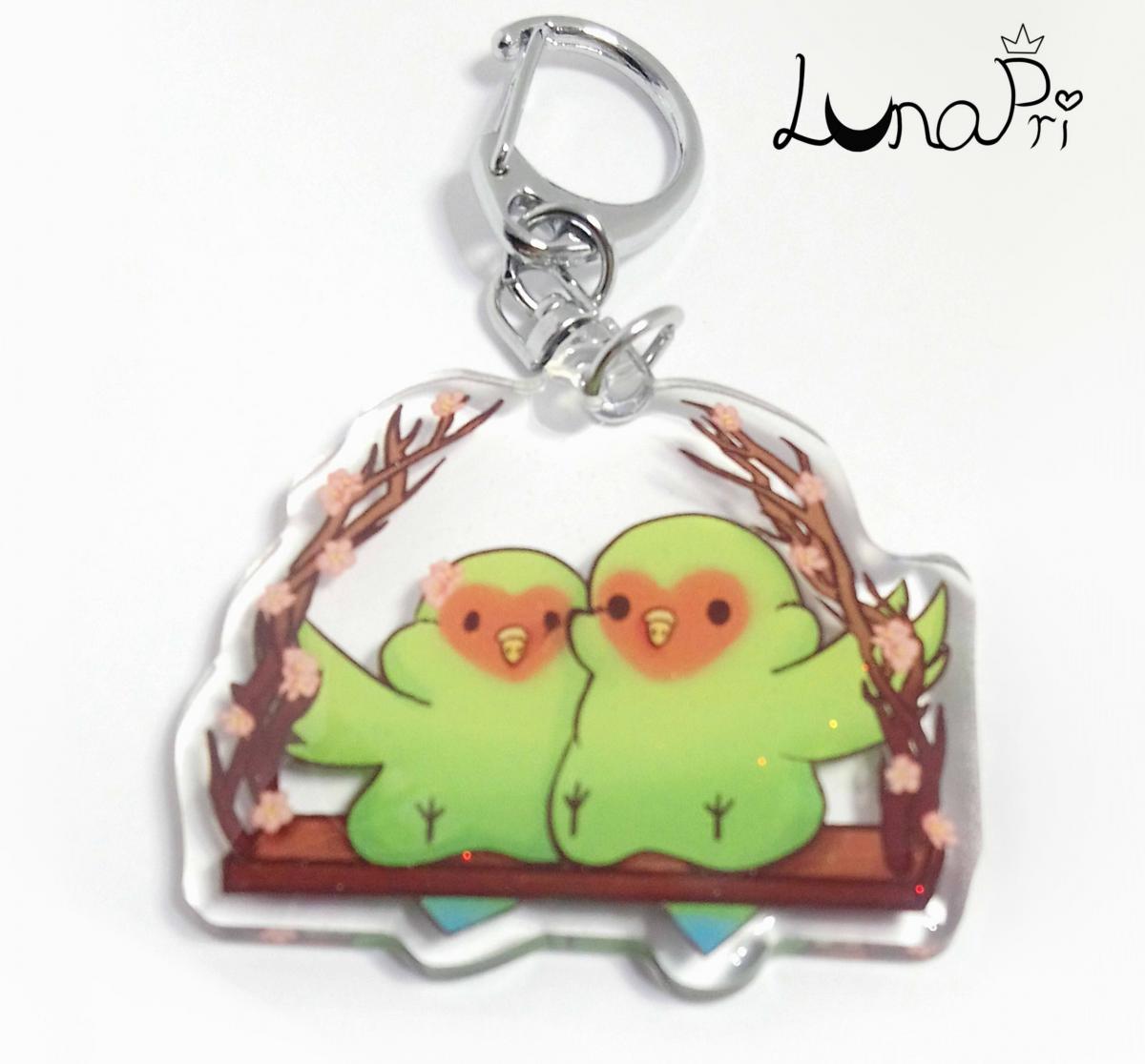 Pudgy Budgie Acrylic Keychain Charms picture
