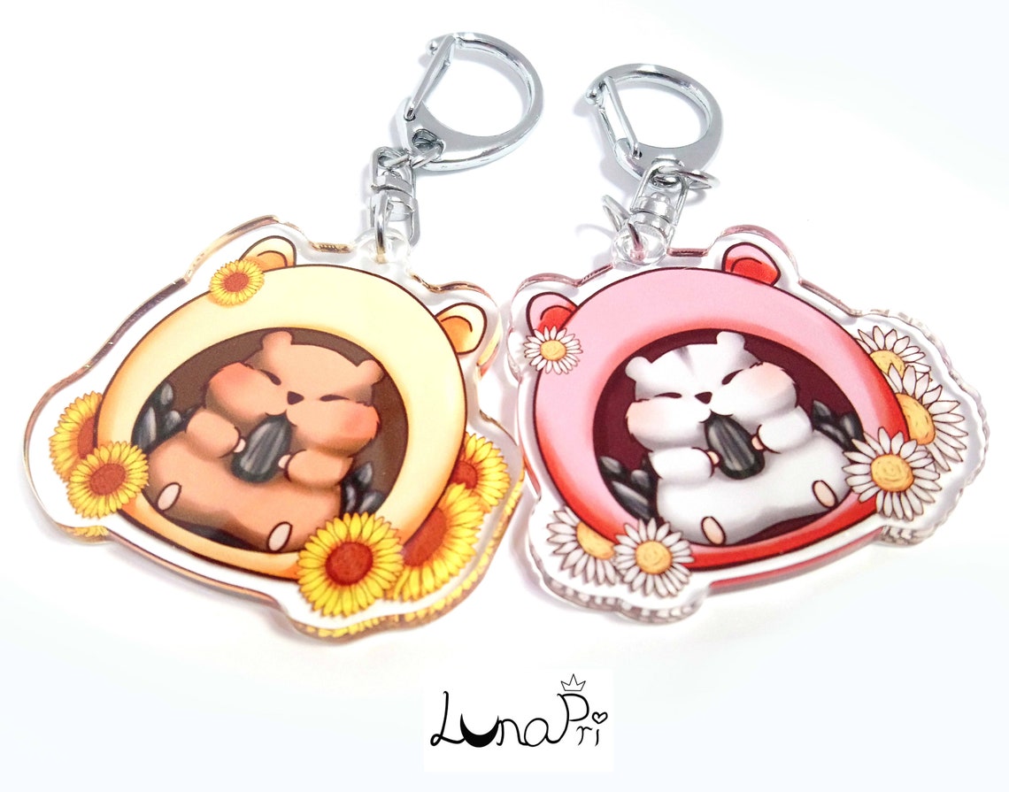 2" Cute Double-Sided Hamster Keychains picture