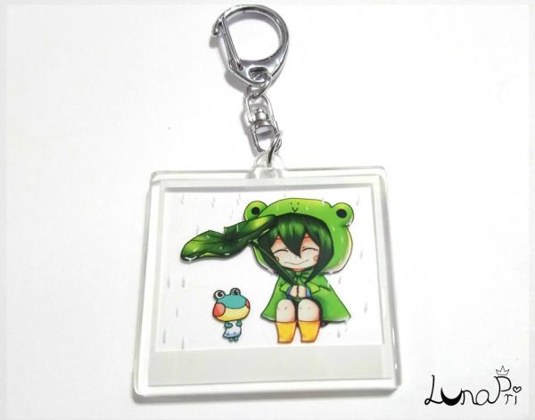 2" Good Rainy Frogs Charm Keychain picture