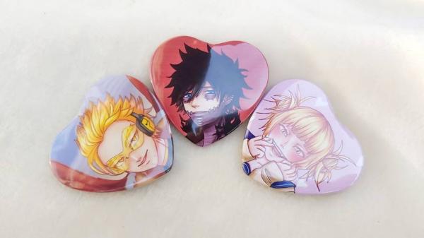 Hero Villians Heart Buttons picture