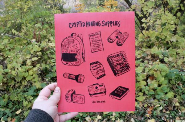 Cryptid Hunting Supplies 8x10 Print