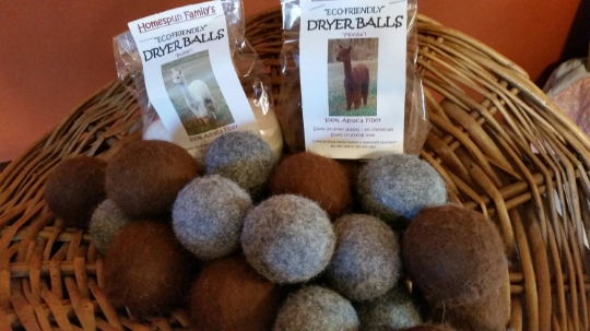 Alpaca Fiber Dryer Balls - set of 4 Regular size dryer balls picture