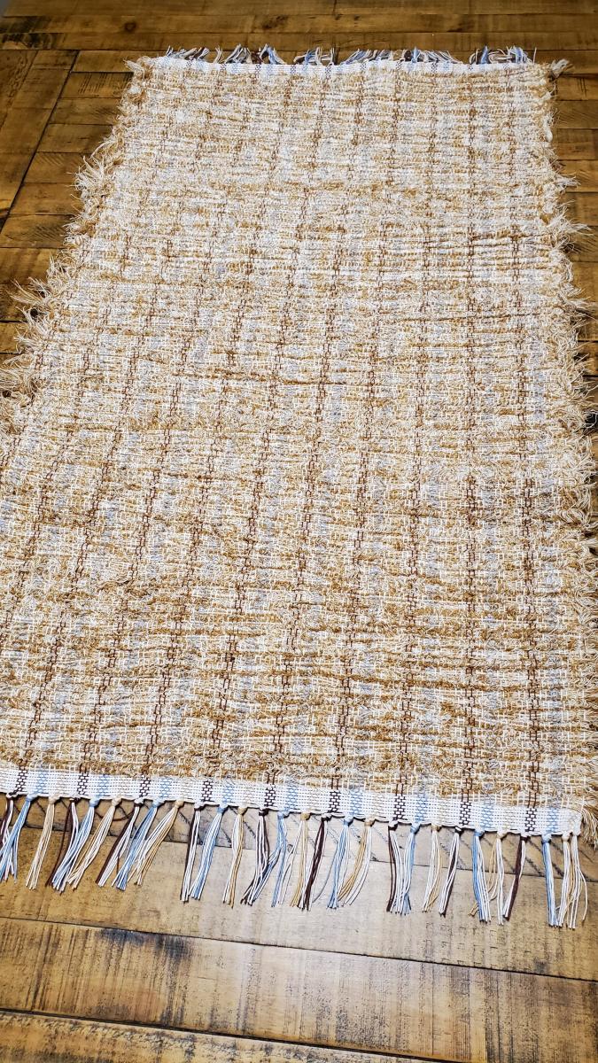 All purpose heavy duty, handwoven sand/beige coloredfloor rug picture