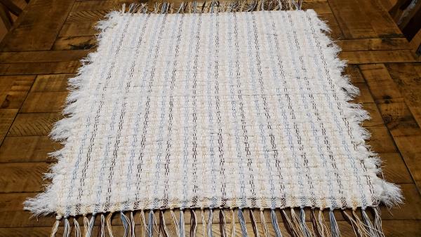 Handwoven White Floor Rug, White heavy duty material floor rug/matt picture