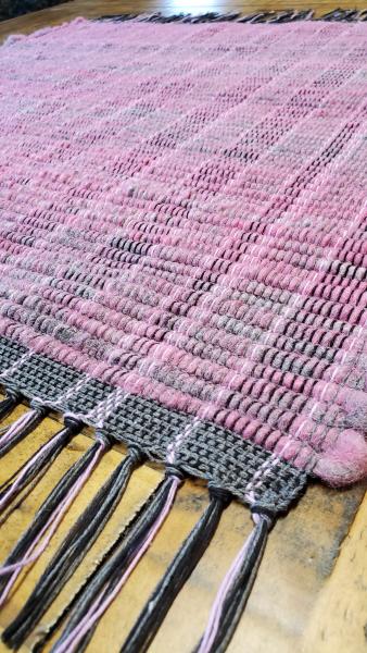 Pink Alpaca Handwoven Rug - #FB373 - Woven Alpaca Fiber Floor Rug picture